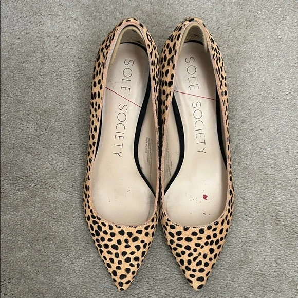Sole Society Tan and Black Leopard Heels - Picture 1 of 3